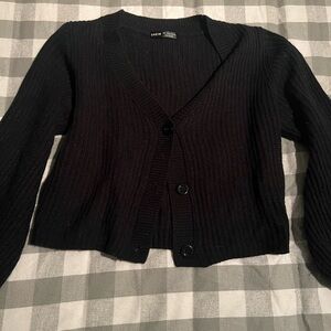 Black cropped cardigan